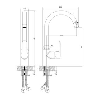 Смеситель для кухни IDDIS Cuba хром глянцевый CUBSBJ0i05